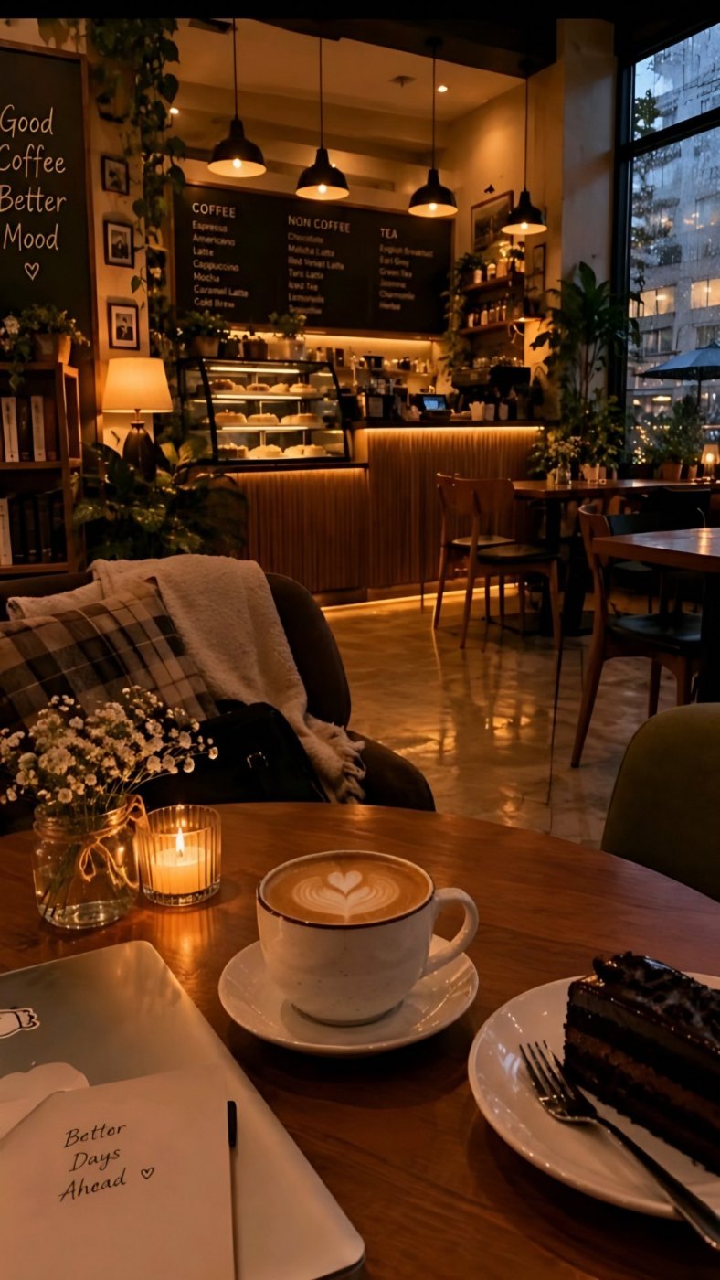 Café by evening